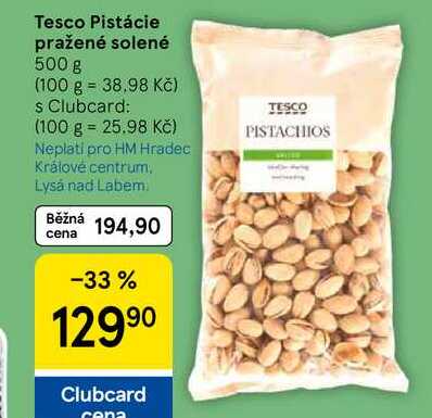 Tesco Pistácie pražené solené, 500 g