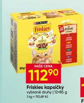 Friskies kapsičky vybrané druhy 12×85 g