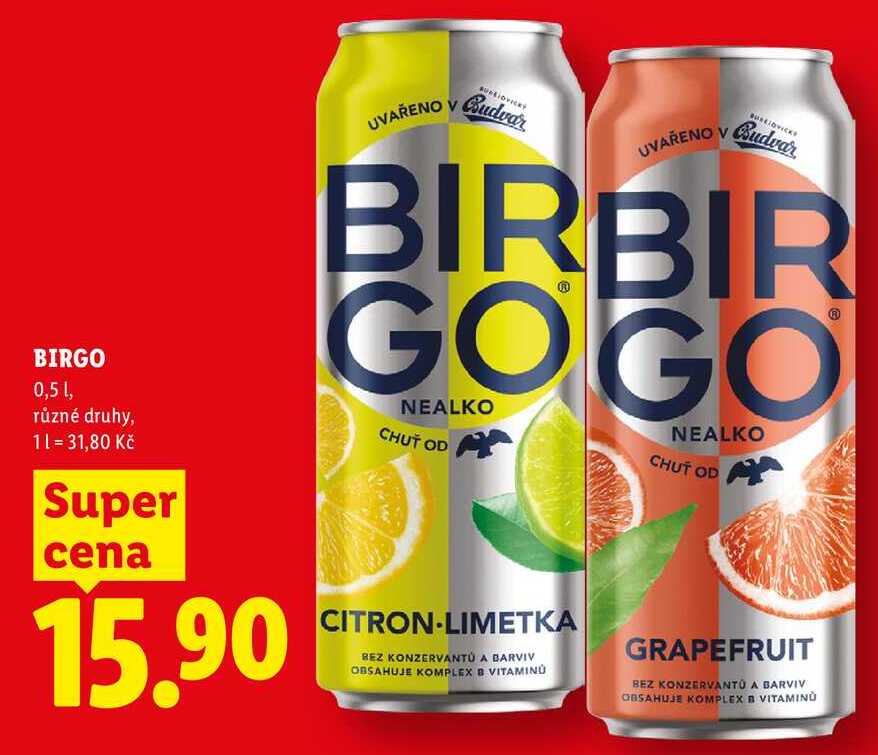 BIRGO 0,5 l, různé druhy