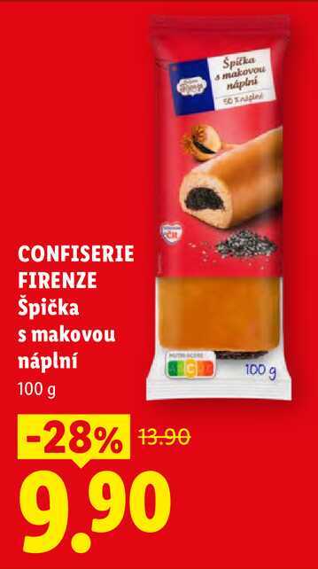  CONFISERIE FIRENZE Špička s makovou náplní, 100 g  