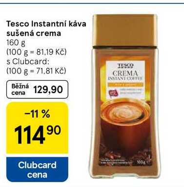 Tesco Instantní káva sušená crema, 160 g