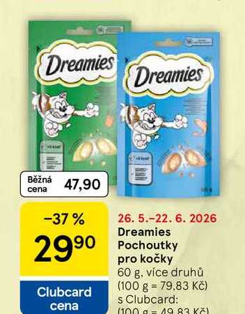 Dreamies Pochoutky pro kočky, 60 g 