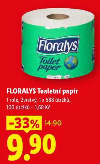 FLORALYS Toaletní papír, 1 role, 2vrstvý
