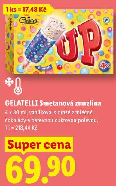 GELATELLI Smetanová zmrzlina, 4 x 80 ml 
