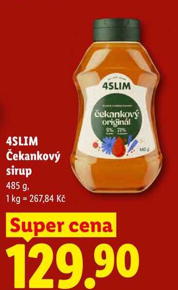 4SLIM čekankový sirup, 485 g