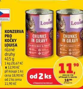KONZERVA PRO KOČKY různé druhy, 415 g