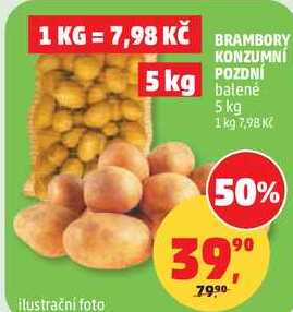 BRAMBORY KONZUMNÍ POZDNÍ balené, 5 kg