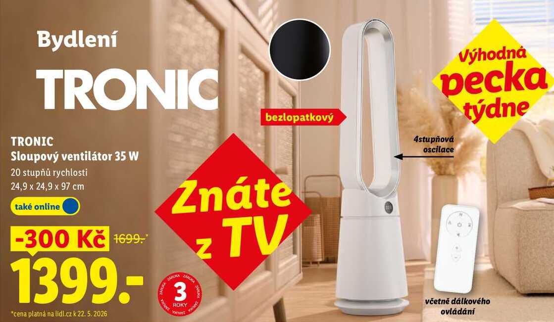 TRONIC Sloupový ventilátor 35 W