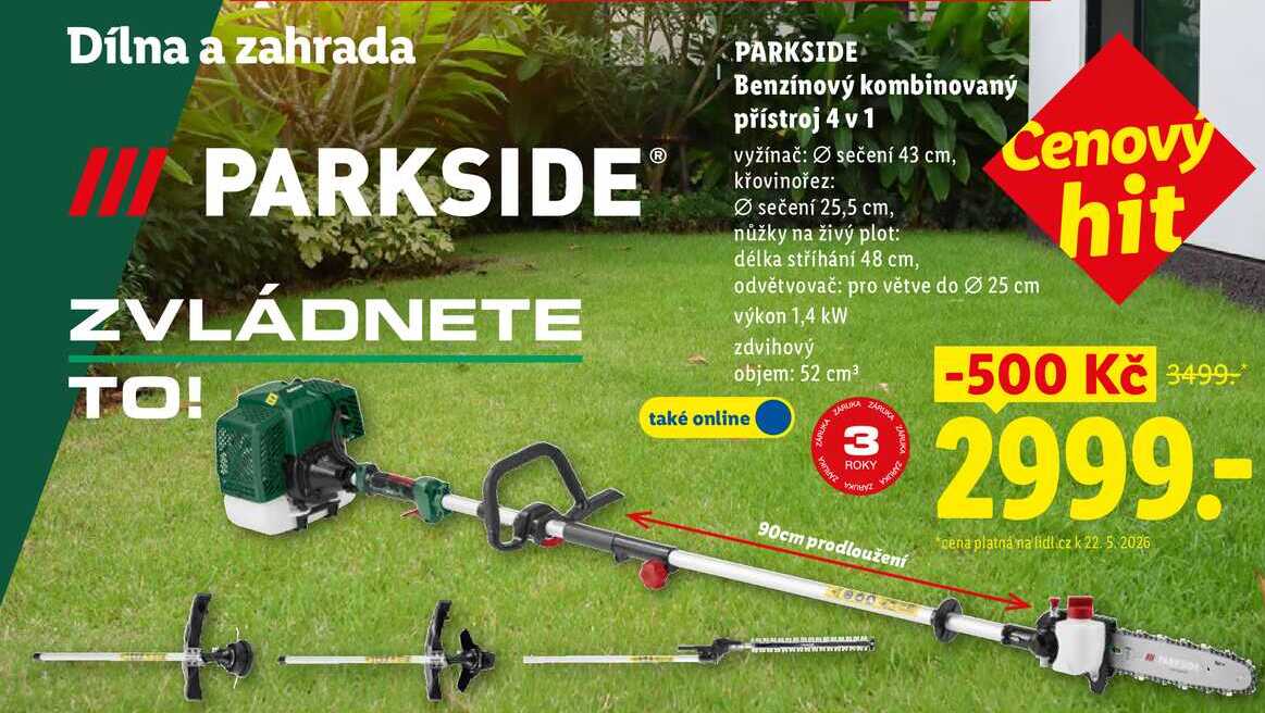 PARKSIDE Benzínový kombinovaný přístroj 4 v 1 v