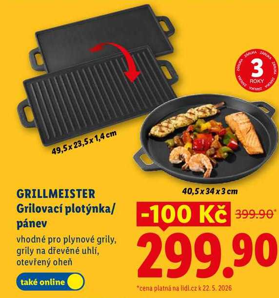 GRILLMEISTER Grilovací plotýnka/ pánev 
