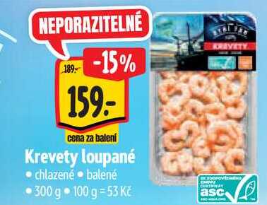 Krevety loupané, 300 g 