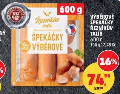 VÝBĚROVÉ ŠPEKÁČKY ŘEZNÍKŮV TALÍŘ, 600 g 