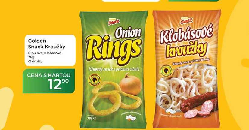 Golden Snack Kroužky Cibulové, Klobasové 70g