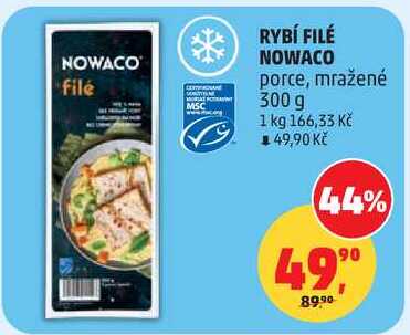 NOWACO RYBÍ FILÉ porce, mražené, 300 g 