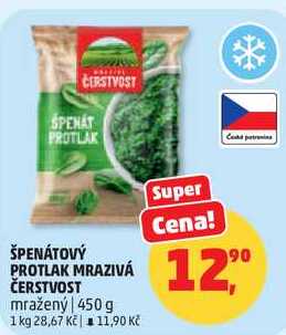 ŠPENÁTOVÝ PROTLAK MRAZIVÁ ČERSTVOST mražený, 450 g 