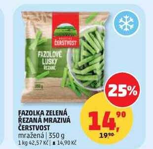 FAZOLKA ZELENÁ ŘEZANÁ MRAZIVÁ ČERSTVOST mražená, 350 g 