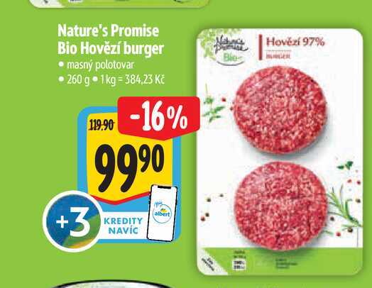 Nature's Promise Bio Hovězí burger 260 g