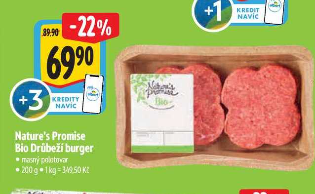   Nature's Promise Bio Drůbeží burger  200 g