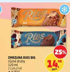 RIOS BIG zmrzlina různé druhy, 120 ml 
