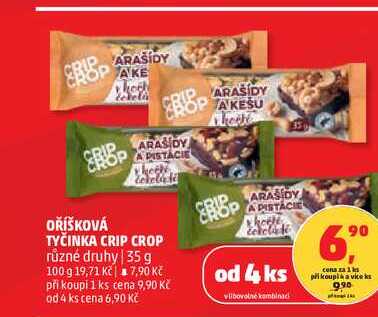 OŘÍŠKOVÁ TYČINKA CRIP CROP různé druhy, 35 g  