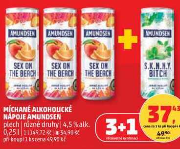 MÍCHANÉ ALKOHOLICKÉ NÁPOJE AMUNDSEN plech různé druhy 4,5% alk., 0,25 l