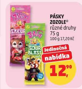 PÁSKY ZOZOLE různé druhy, 75 g 
