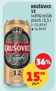 KRUŠOVICE 12 světlý ležák plech, 0,5 l