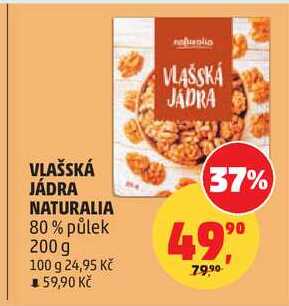 VLAŠSKÁ JÁDRA NATURALIA 80% půlek, 200g  