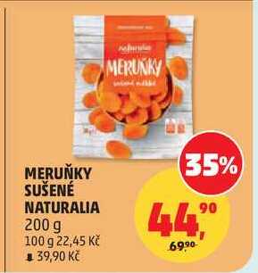 MERUŇKY SUŠENÉ NATURALIA, 200 g 