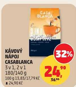 KÁVOVÝ NÁPOJ CASABLANCA 3v 1, 2 v1, 180/140 g  
