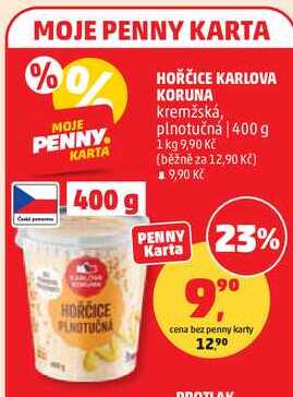 HOŘČICE KARLOVA KORUNA kremžská, 400 g 