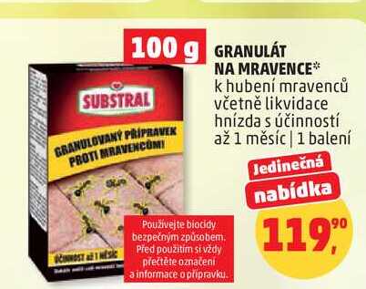 GRANULÁT SUBSTRAL na mravence, 1 balení