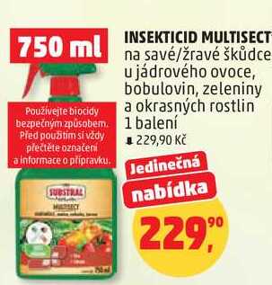 INSEKTICID MULTISECT na savé/žravé škůdce u jádrového ovoce, bobulovin, zeleniny a okrasných rostlin, 1 balení