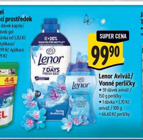 Lenor Aviváž/ Lenor Vonné perličky - 59 dávek aviváž / 150 g perličky