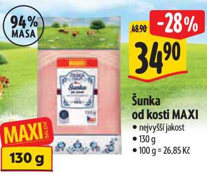 Šunka od kosti MAXI, 130 g 