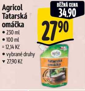 Agricol Tatarská omáčka, 230 ml 