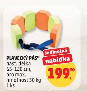 PLAVECKÝ PÁS nast. délka nabídka 65-120 cm, pro max. hmotnost 30 kg, 1 ks 
