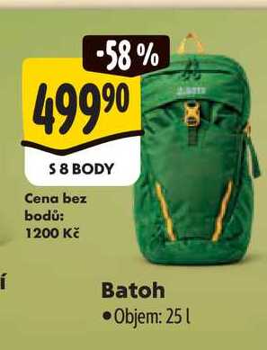 Batoh, Objem: 251 
