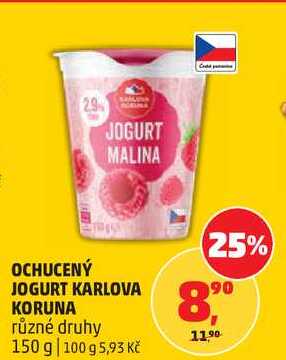 OCHUCENÝ JOGURT KARLOVA KORUNA různé druhy, 150 g