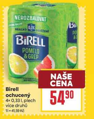 Birell ochucený 4× 0,331, plech 