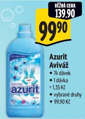 Azurit Aviváž, 74 dávek