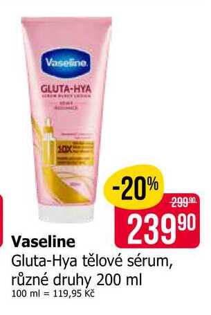 Vaseline Gluta-Hya tělové sérum, různé druhy 200 ml 