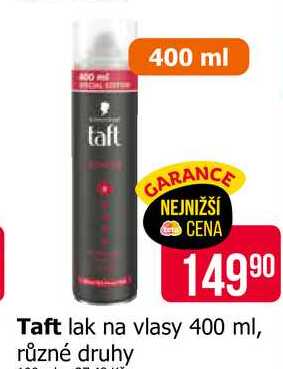 Taft lak na vlasy 400 ml, různé druhy 
