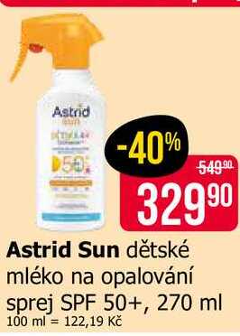 Astrid Sun dětské mléko na opalování sprej SPF 50+, 270 ml 