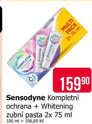 Sensodyne Kompletní ochrana + Whitening zubní pasta 2x 75 ml 