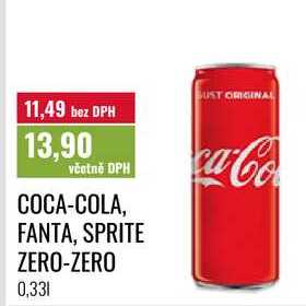 COCA-COLA, FANTA, SPRITE ZERO-ZERO 0,331