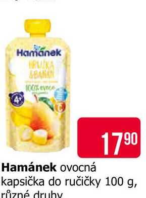 Hamánek ovocná kapsička do ručičky 100 g, různé druhy 