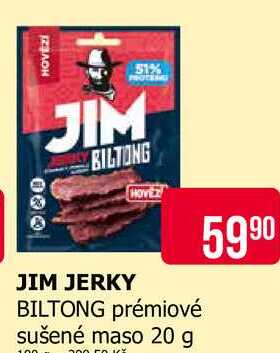 JIM JERKY BILTONG prémiové sušené maso 20 g