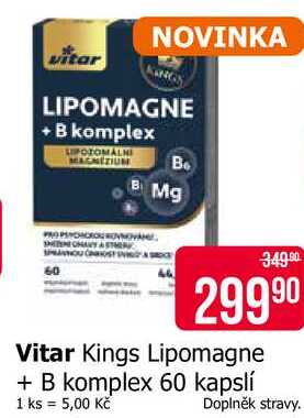 Vitar Kings Lipomagne + B komplex 60 kapslí 