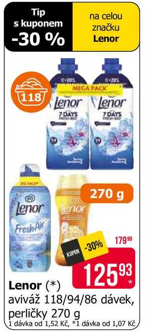 Lenor Unstoppables Vonné Perličky 270g, vybrané druhy